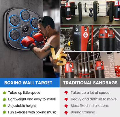 Máquina de Boxeo Musical Inteligente con Luces RGB y Bluetooth, entrena en Casa