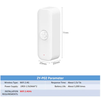 Sensor de Movimiento WiFi Tuya PIR Inteligente | Detector de Presencia Smart Life, Compatible con Alexa, Alarma Hogar (copia)