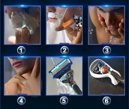 Afeitadora para Hombre 5 Capas – Mango Antideslizante y Hoja Duradera/ +16 recambios