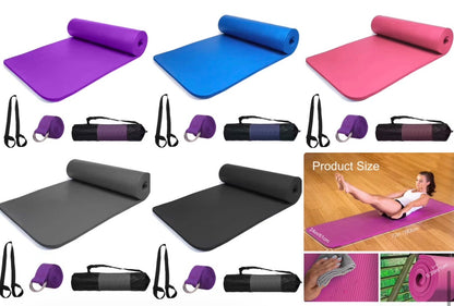 Esterilla Yoga Profesional 10mm Extra Gruesa – Pack con Bolsa, Correa y Banda