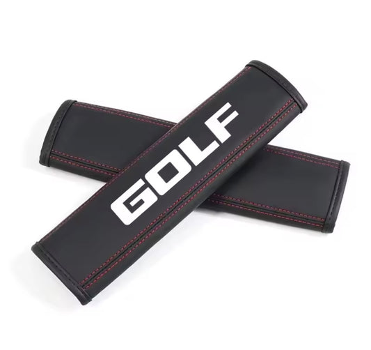 2 Fundas Cinturón de Seguridad de Cuero para Volkswagen Golf MK2–MK8 | Protectores de Hombro Coche VW