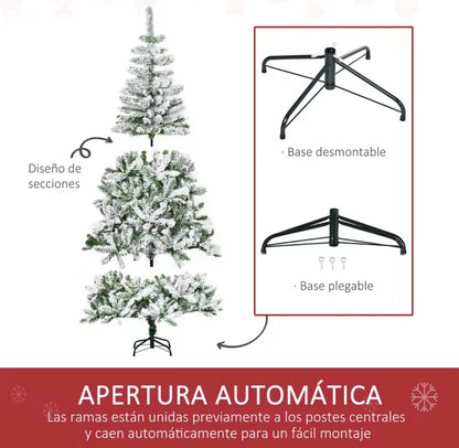 Árbol de Navidad Artificial 120/180 cm con Nieve y 750 Ramas
