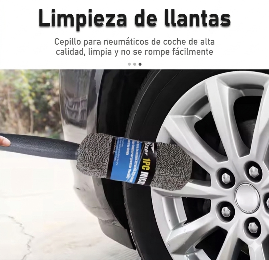 Kit de Limpieza Detailing para Coche 9 Piezas | Microfibra, Guante y Accesorios de Lavado