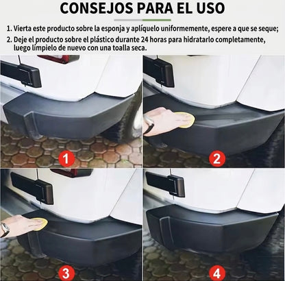 Restaurador de Plásticos para Coche | Renovador Negro Brillante y Protección Duradera