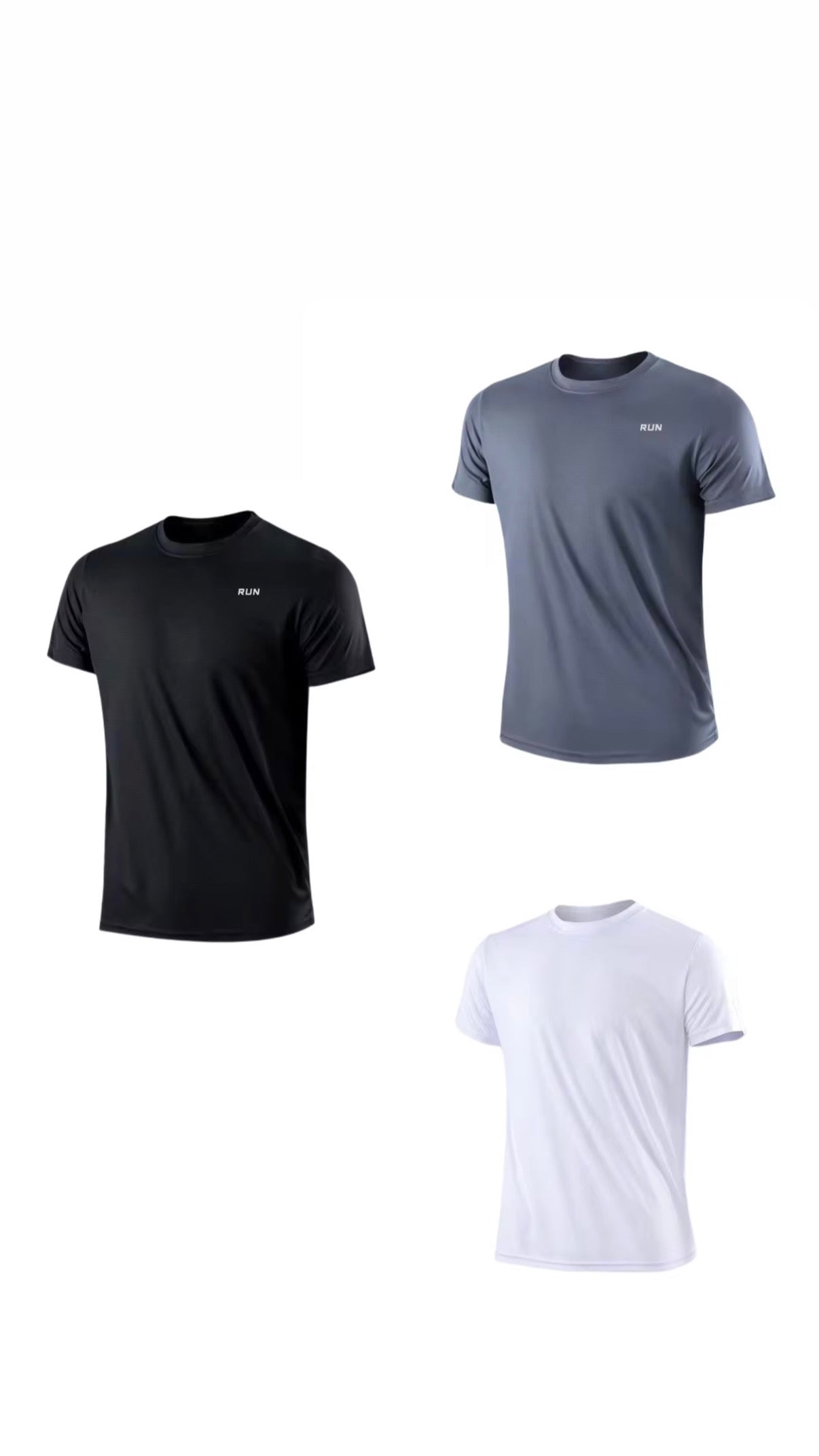 Pack 3 Camisetas Deportivas Hombre | Transpirable, Secado Rápido y Ligera | Running, Gimnasio, Fitness, Entrenamiento, Crossfit