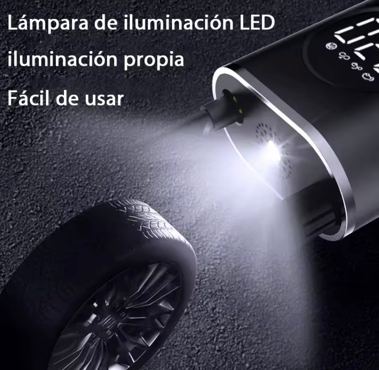 Bomba infladora inalámbrica recargable para coche | Inflador de neumáticos con pantalla digital