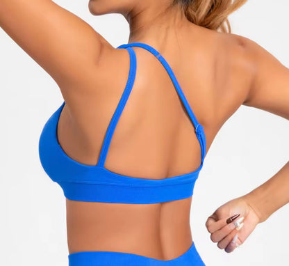 Sujetador Deportivo Asimétrico para Mujer | Top Gym de Un Hombro sin Costuras con Alto Soporte para Fitness, Yoga y Running