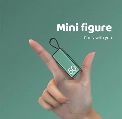 Batería portátil con linterna,5000mAh, cable tipo C