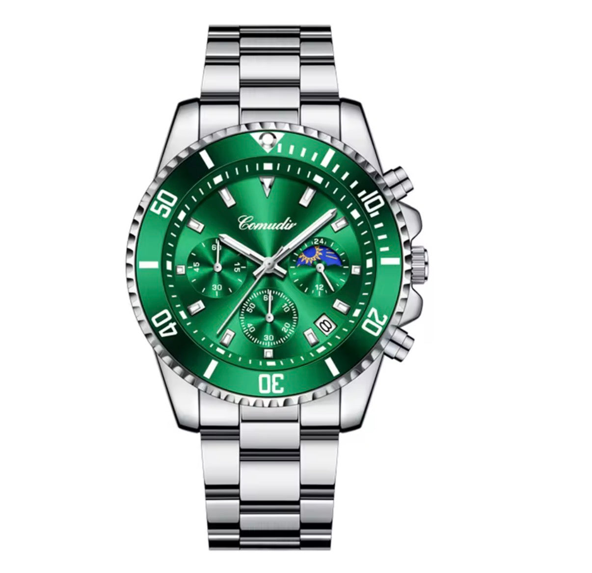 Reloj Cronógrafo Hombre Acero Inoxidable | Resistente al Agua y Luminoso