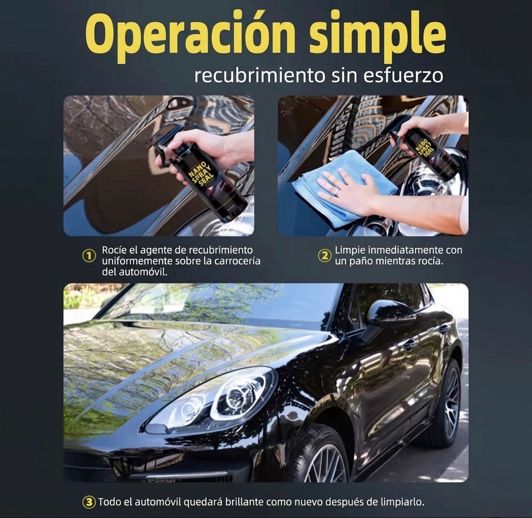 Revestimiento Cerámico 9H para Coche 500ml | Nano Recubrimiento Hidrofóbico + toalla