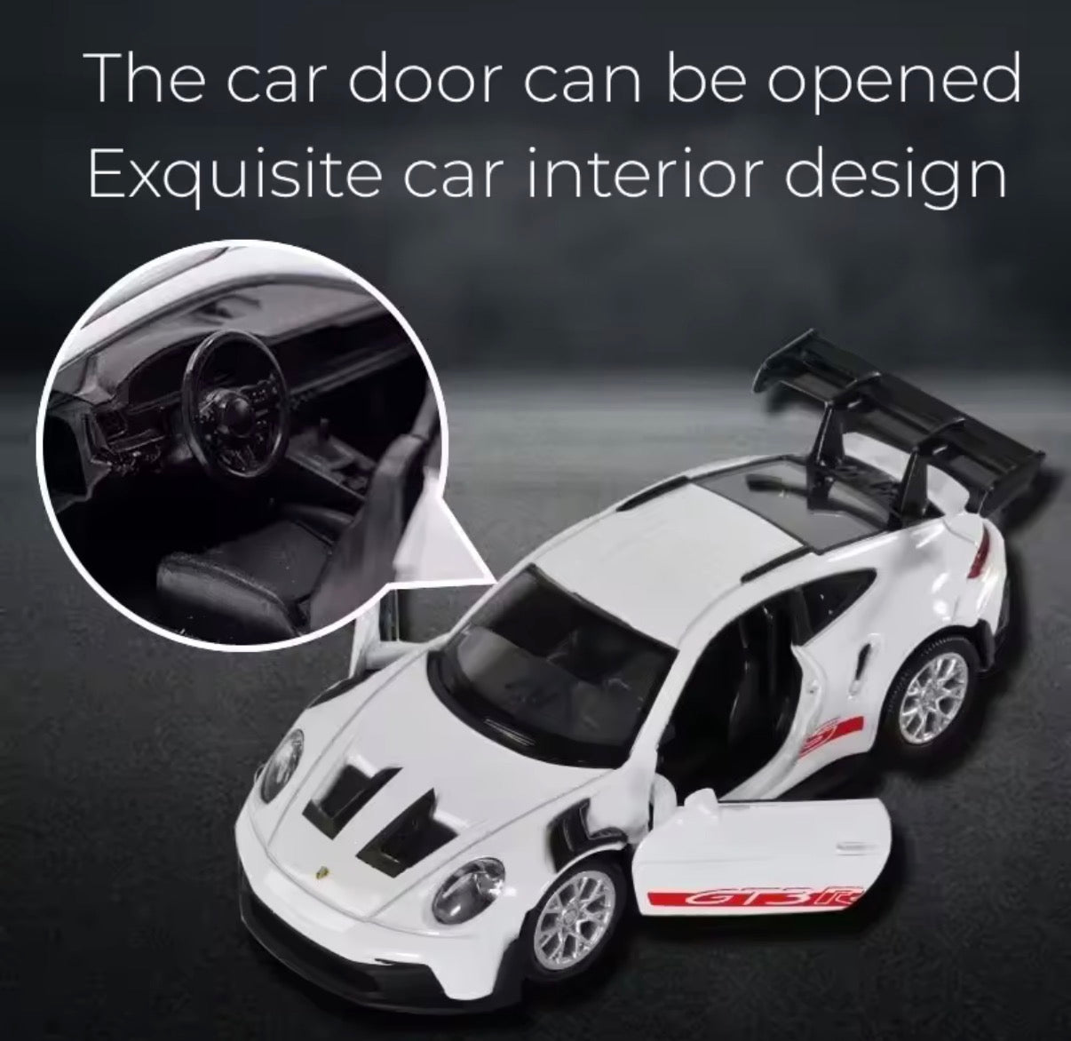 Porsche 911 GT3 RS 1:36 – Coche Miniatura de Aleación | Deportivo con Retrofricción | Juguete Coleccionable