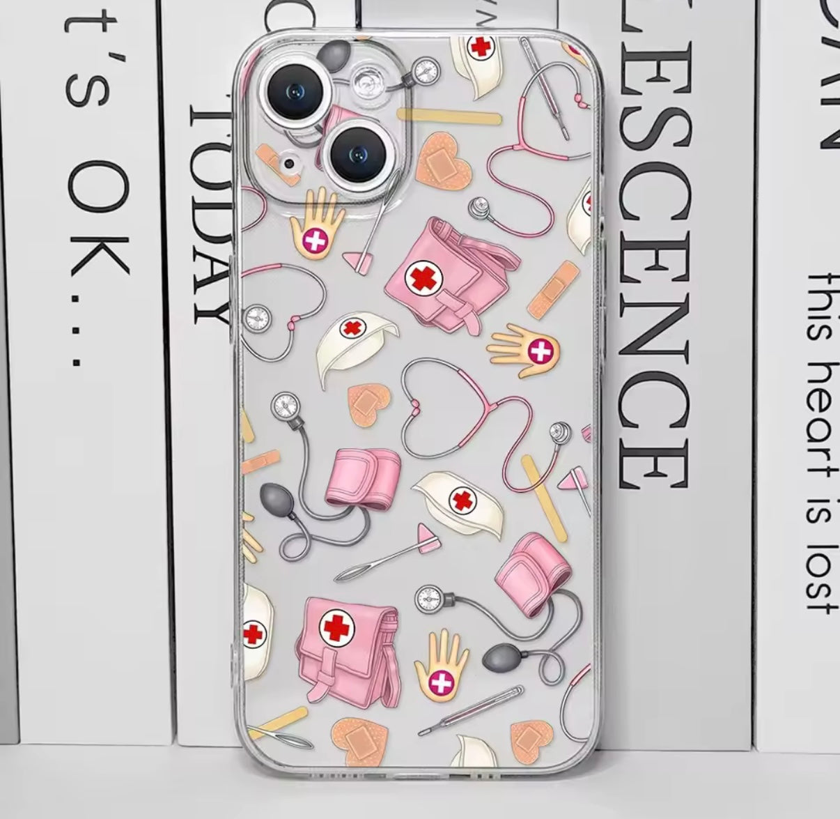 Enfermera, medicina, salud,corazón funda  para IPhone