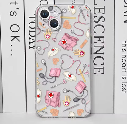 Enfermera, medicina, salud,corazón funda  para IPhone