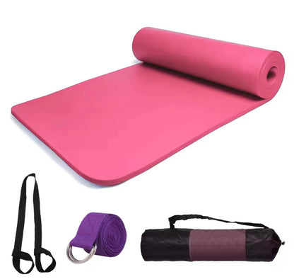 Esterilla Yoga Profesional 10mm Extra Gruesa – Pack con Bolsa, Correa y Banda