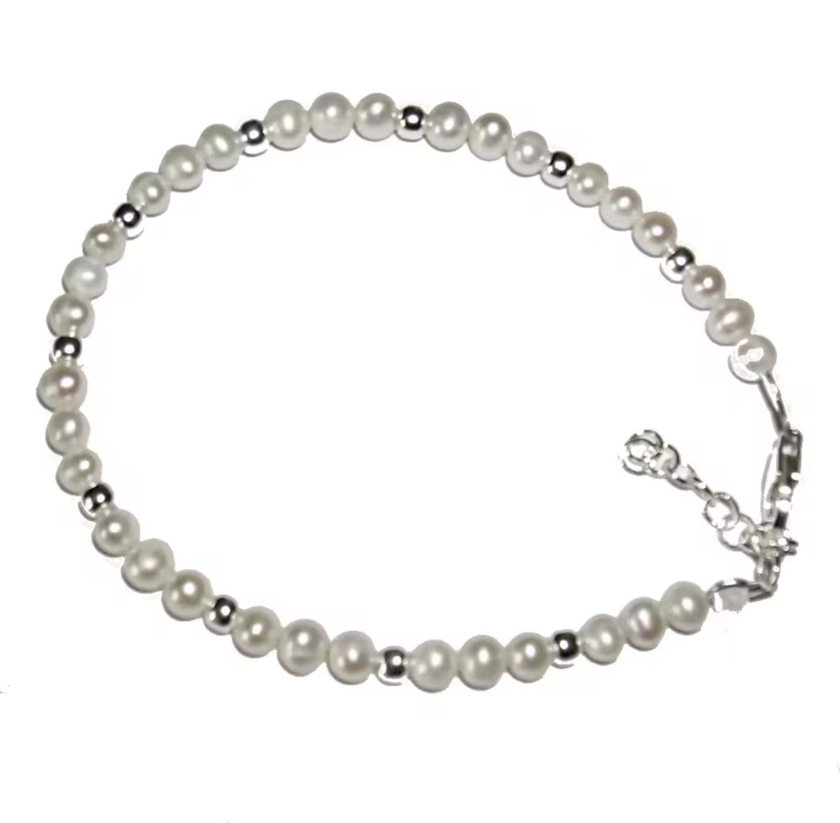 Pulsera de Perlas Cultivadas AAA 4 mm en Plata 925 | Regalo Elegante