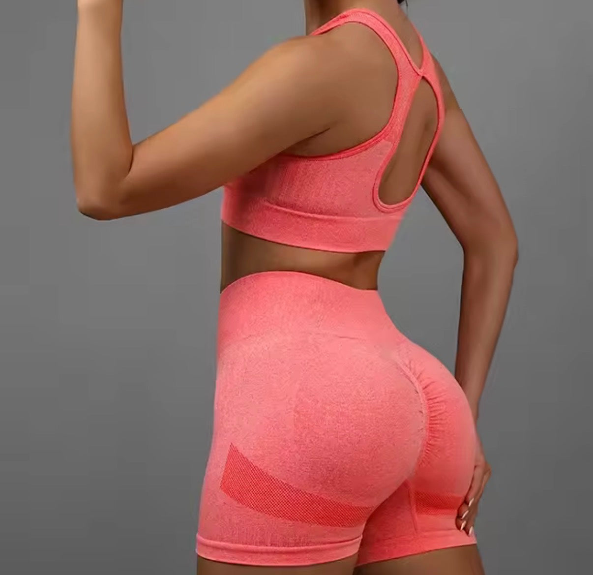 Conjunto de Yoga sin Costuras para Mujer | Ropa Deportiva de Gimnasio con Top y Pantalones Cortos