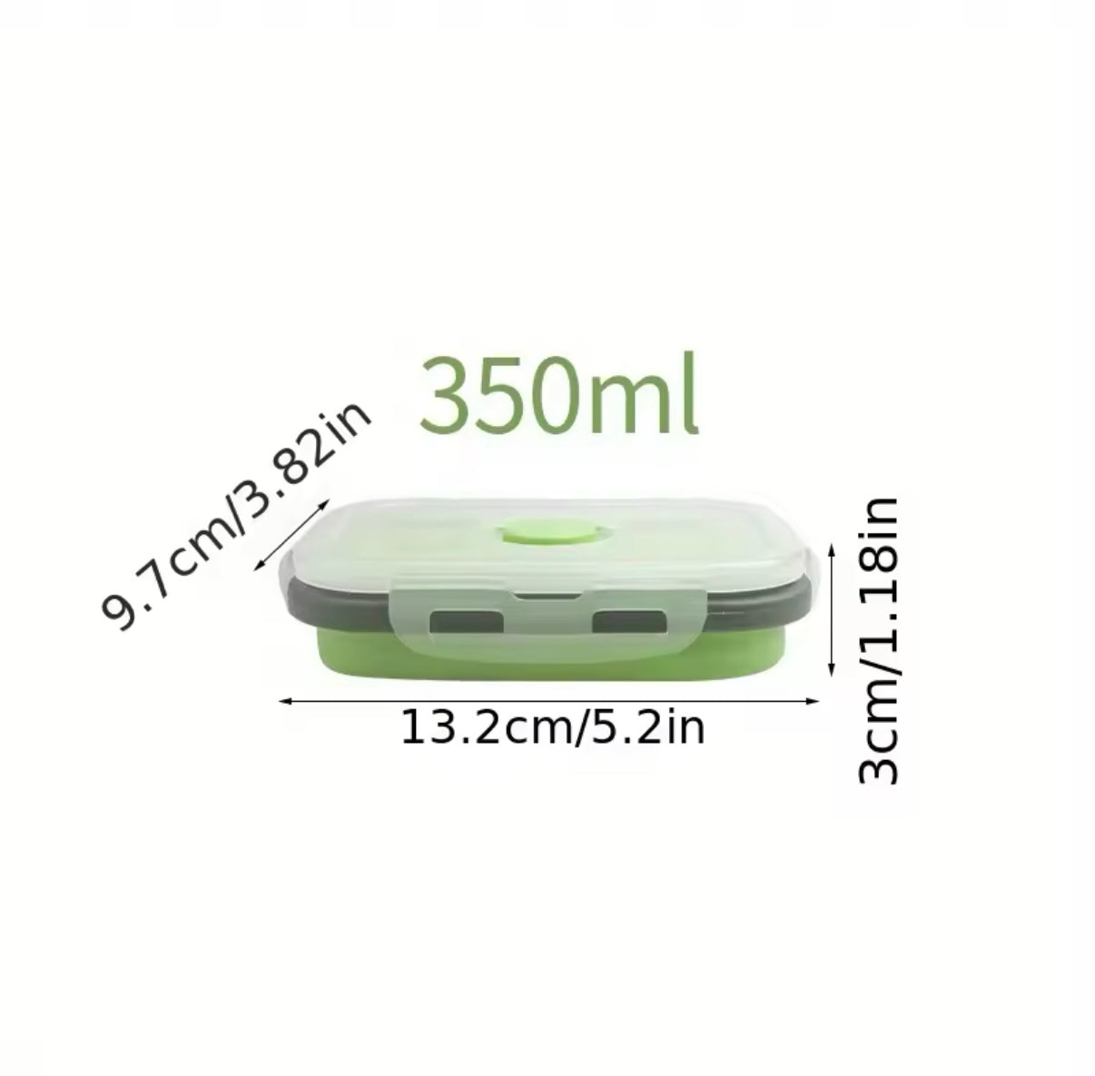 Platzsparende, zusammenklappbare Lunchbox aus Silikon.
