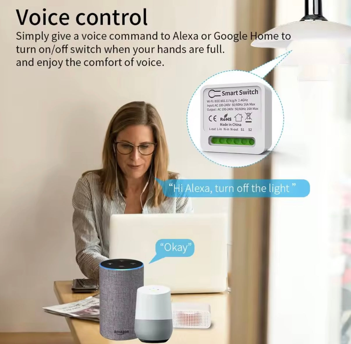 Interruptor inteligente WiFi 16A – Controla tu hogar desde el móvil