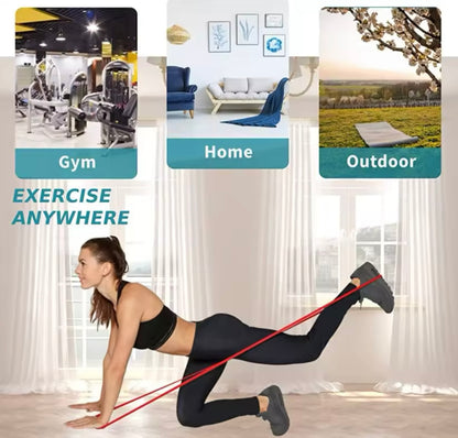 Juego de bandas de resistencia para ejercicios en casa.