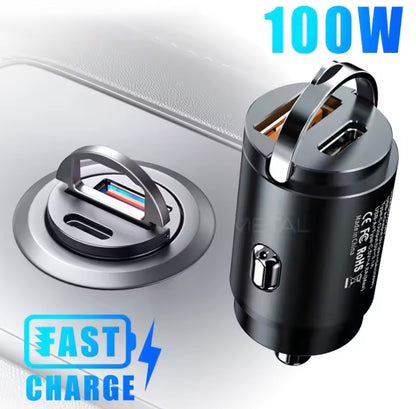 Cargador de coche mini con USB Tipo C – Carga rápida y diseño compacto