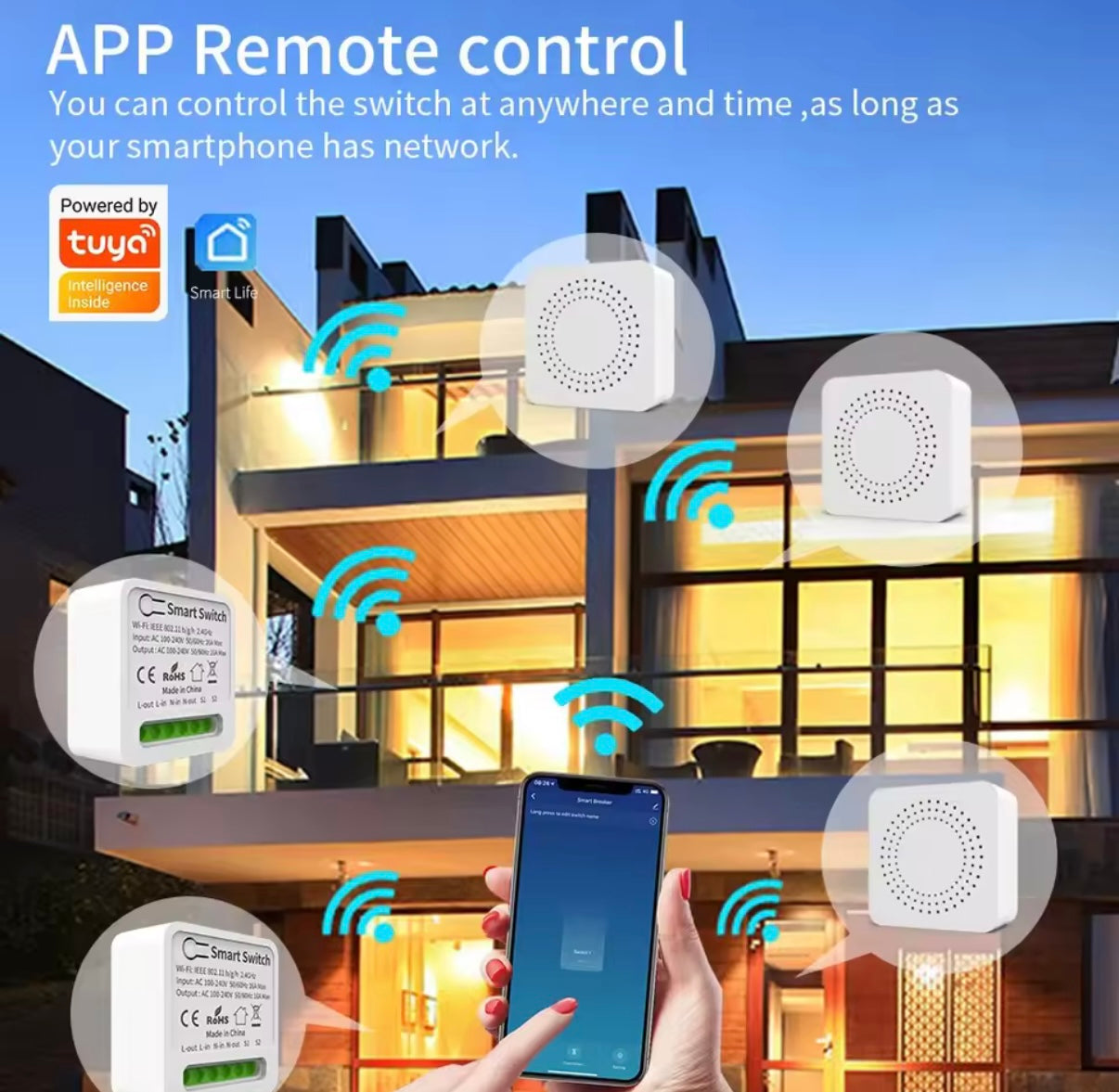 Interruptor inteligente WiFi 16A – Controla tu hogar desde el móvil