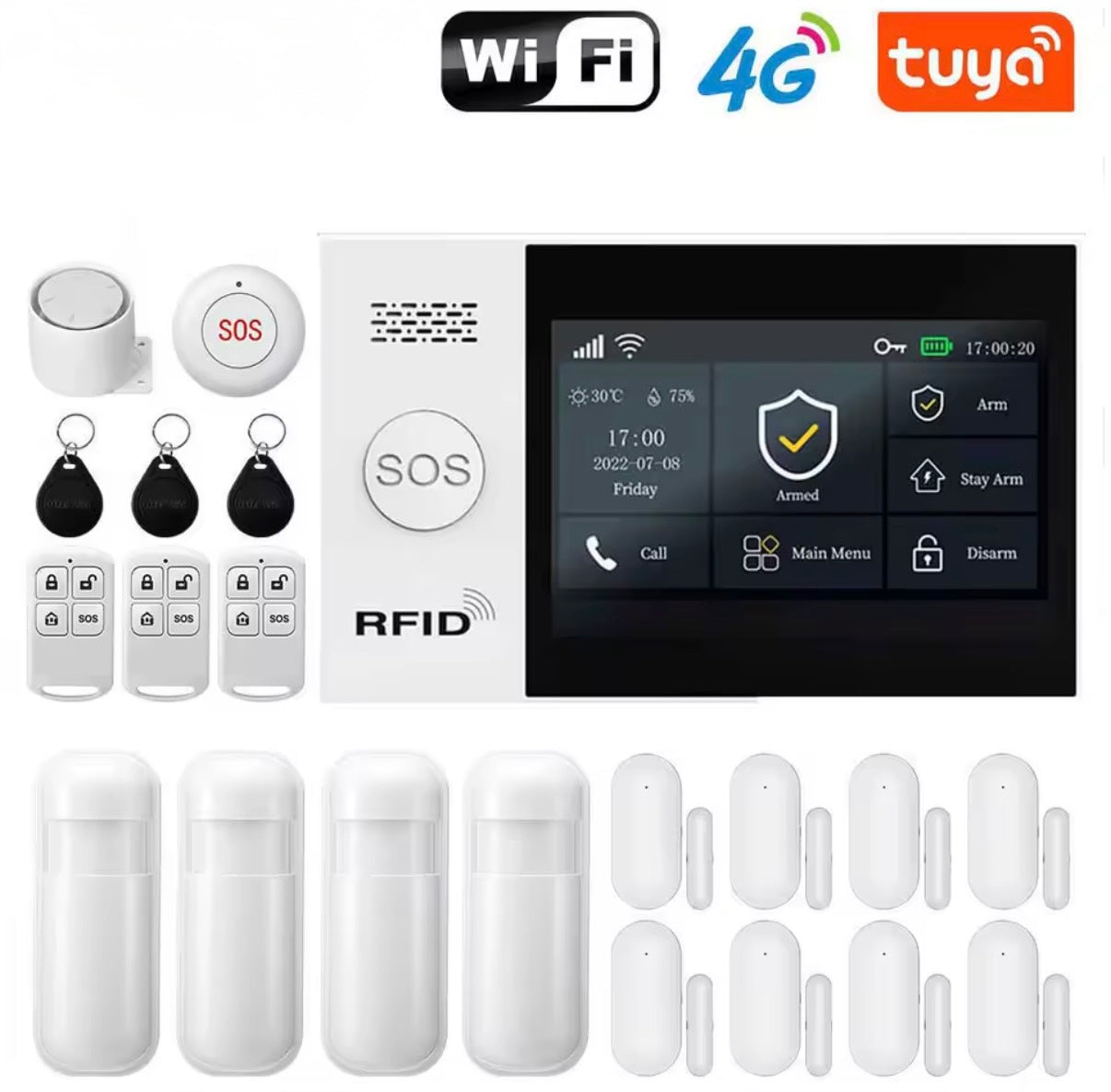 Alarma Inteligente WiFi 4G GSM Tuya | Seguridad para Casa con Alexa y App