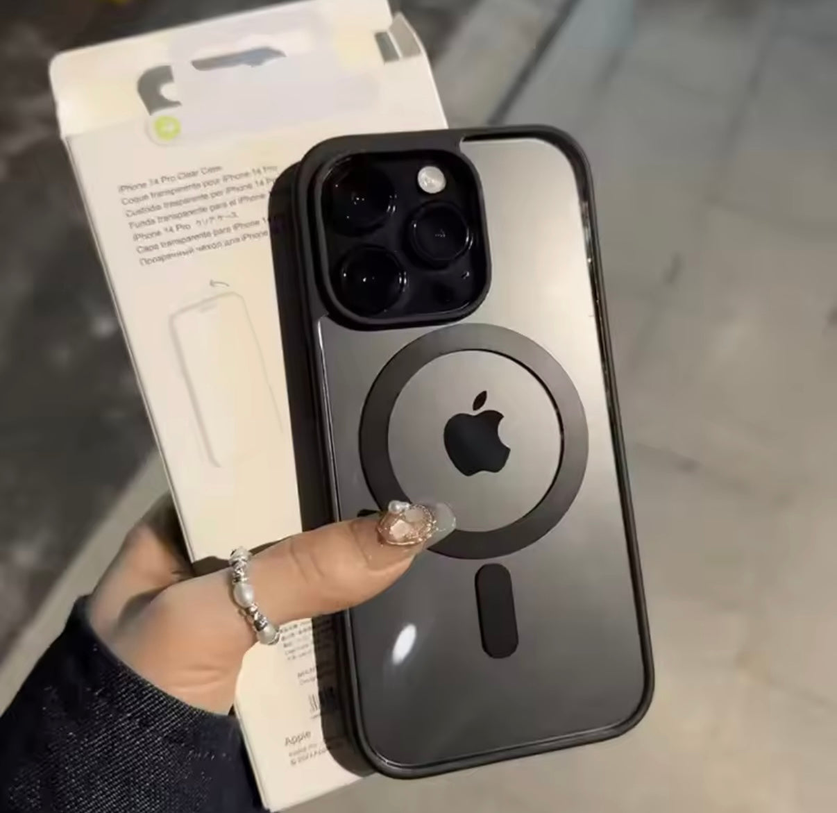 Funda magnética para iPhone | Compatible con MagSafe | Ultrafina, resistente y disponible en varios colores Barata negra