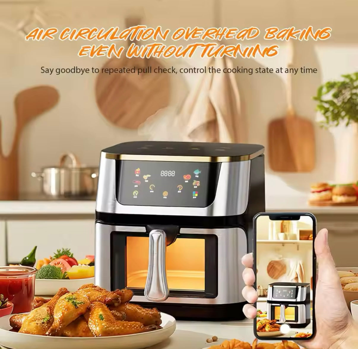 2.800 W, 10 l Heißluftfritteuse.