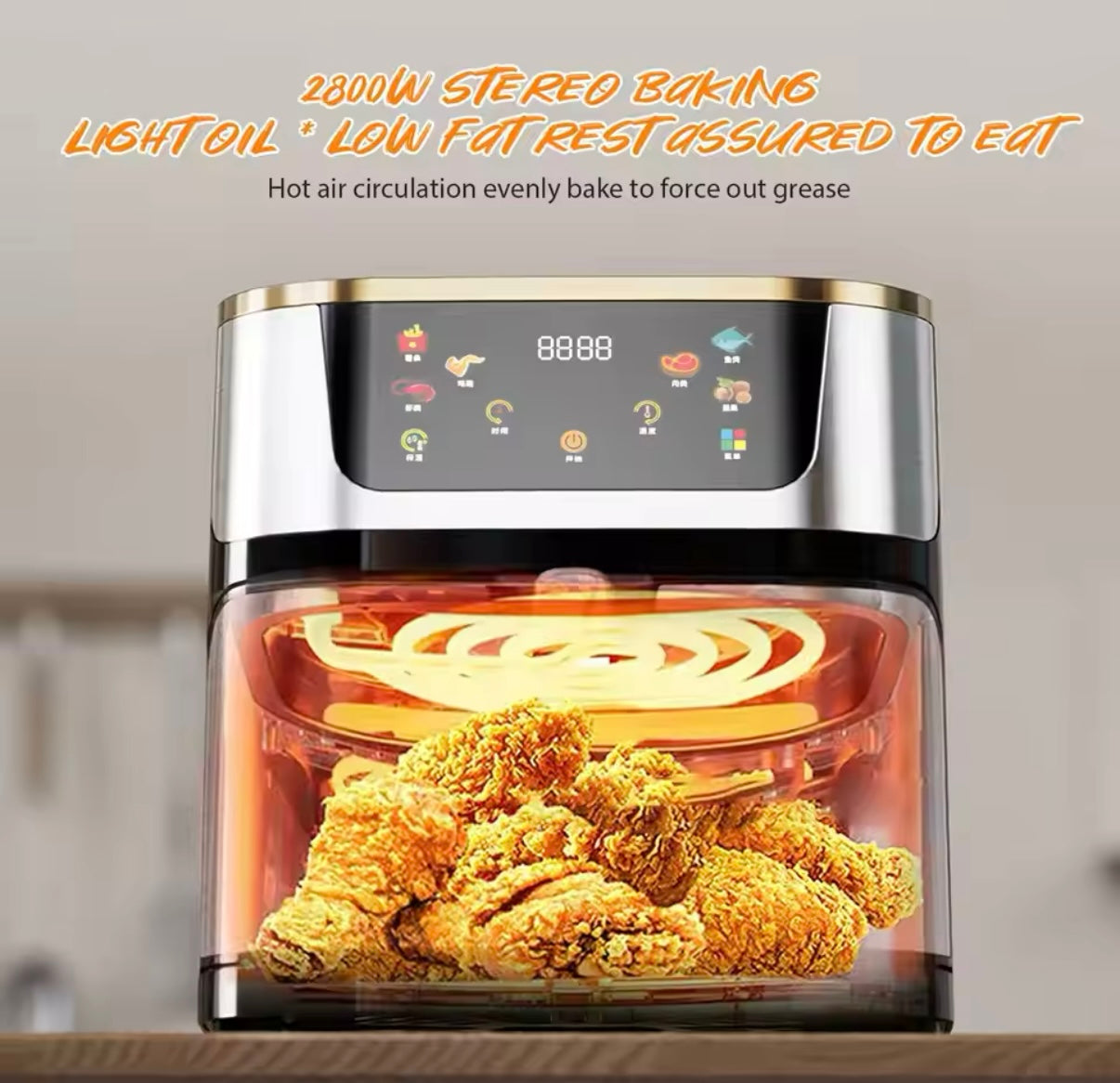 2.800 W, 10 l Heißluftfritteuse.