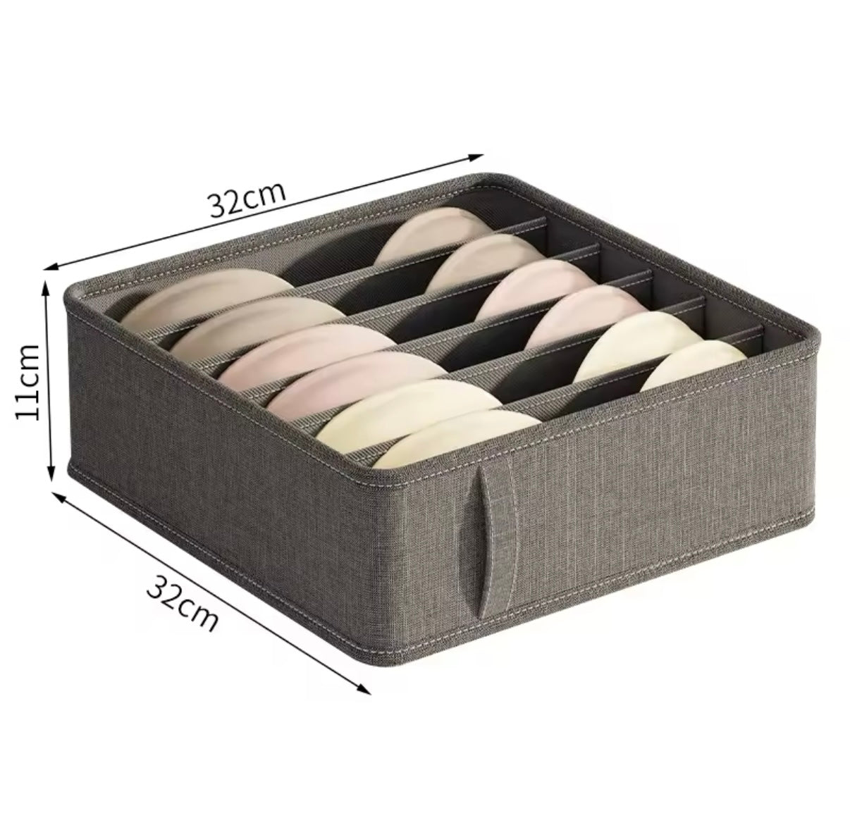 3er-Pack Aufbewahrungsboxen aus Stoff für Unterwäsche in Schränken und Schubladen.