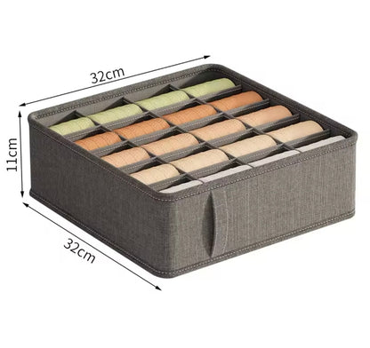 3er-Pack Aufbewahrungsboxen aus Stoff für Unterwäsche in Schränken und Schubladen.