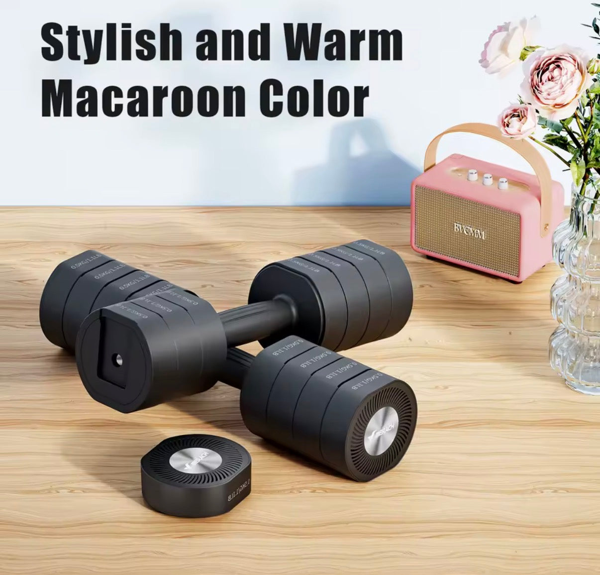 Mancuernas ajustables 4 en 1 – Juego de pesas de mano 1 kg, 2 kg, 3 kg y 4 kg para entrenar en casa Negras