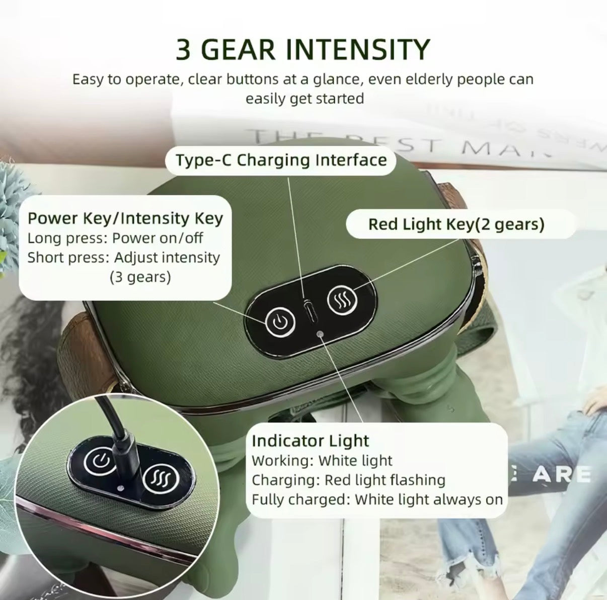 masajeador cervical potente y silencioso con motor sin escobillas