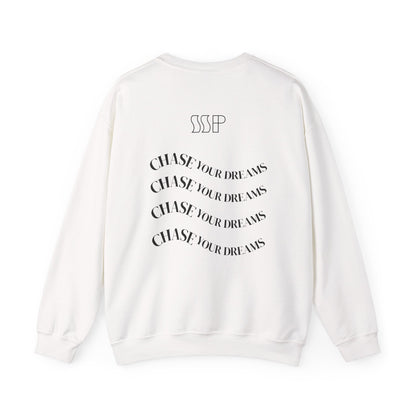 Sudadera Blanca Unisex “SSP CHASE YOUR DREAMS” | Cuello Redondo