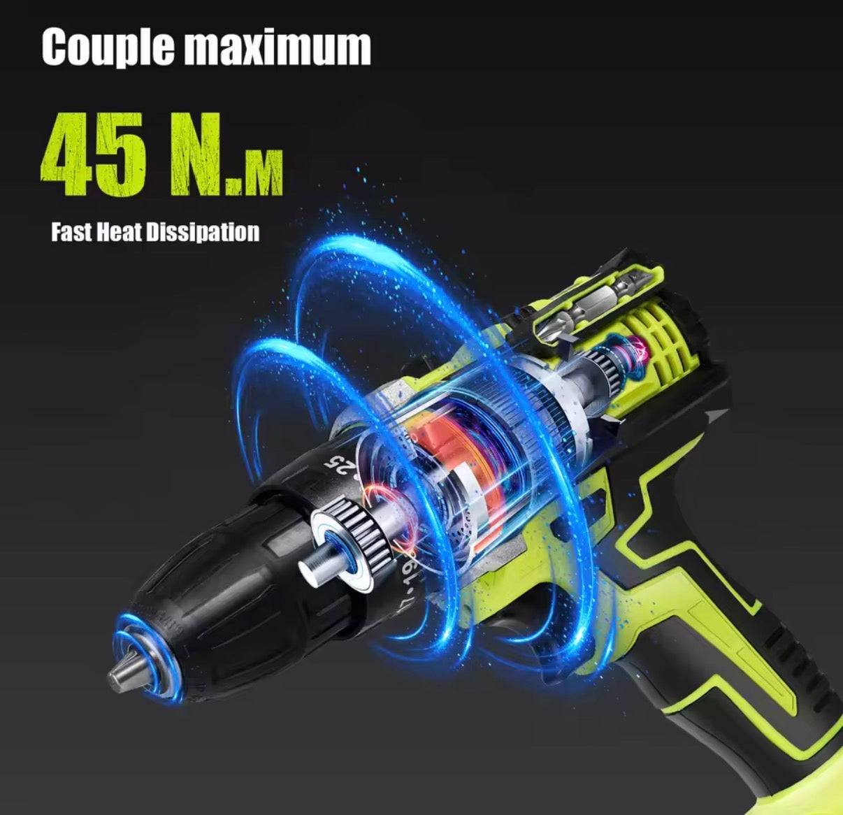 Taladro eléctrico inalámbrico 28V con batería de iones de litio de larga duración
