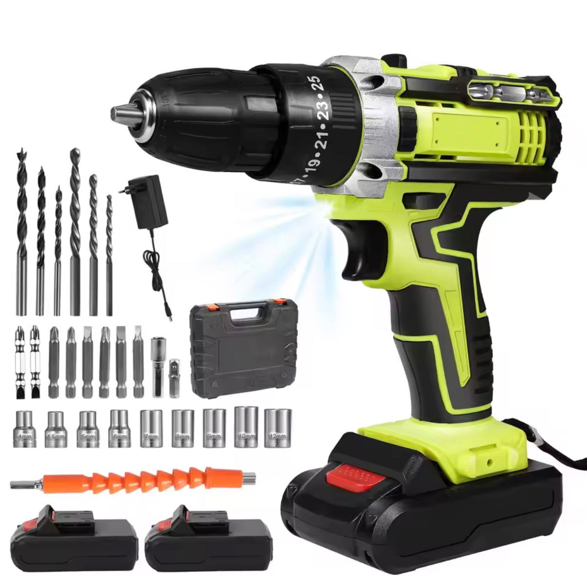 Taladro de impacto inalámbrico 28V con batería de litio para bricolaje y uso profesional
