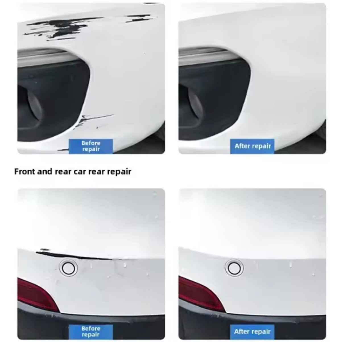 Aplicación de pasta reparadora de arañazos sobre coche